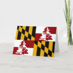Maryland Flag Merryland Christmas Holiday Card