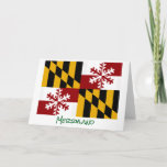 Maryland Flag Merryland Snowflake Holiday Card