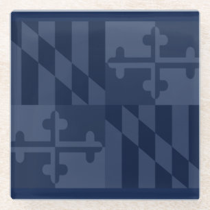 Maryland Flag Monochromatic coaster - navy blue