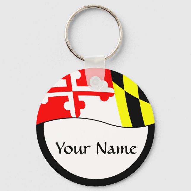 Maryland -  FLAG - Name Keychain (Front)