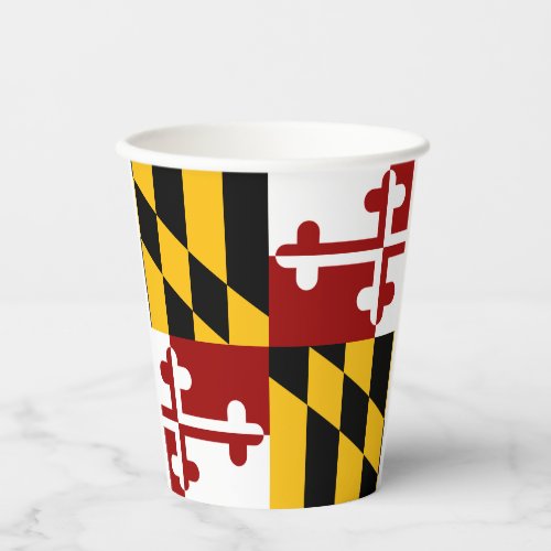 Maryland flag paper cups