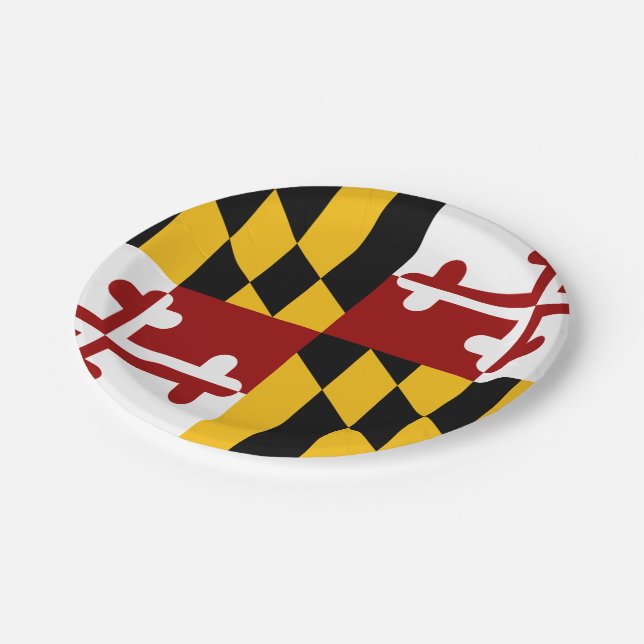 Maryland flag paper plates (Angled)
