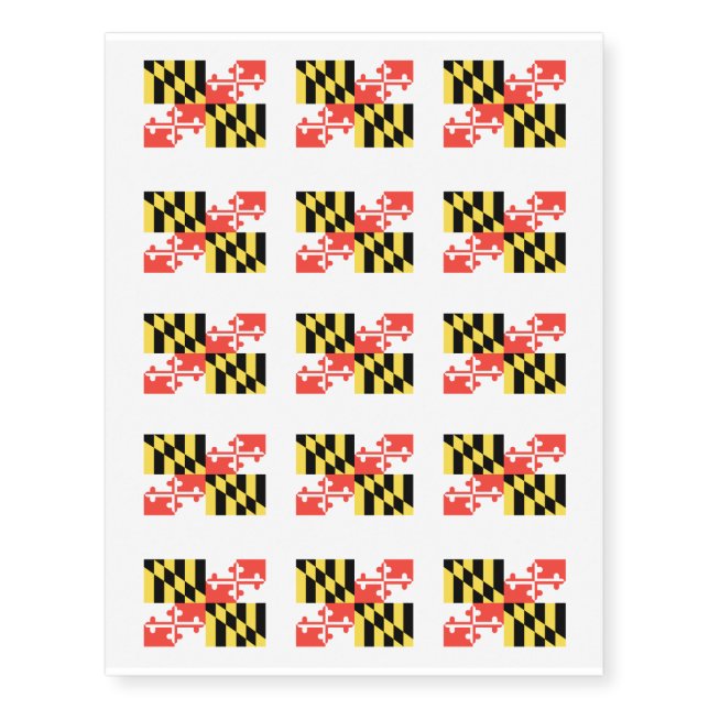 MARYLAND Flag Pattern -.png Temporary Tattoos (Front)
