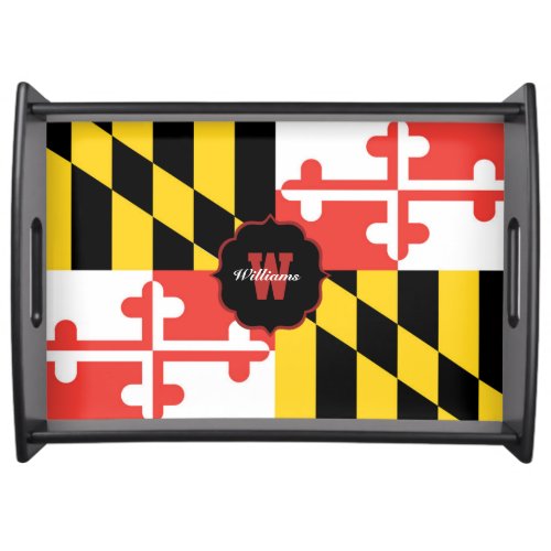 Maryland Flag Personalized Serving Tray