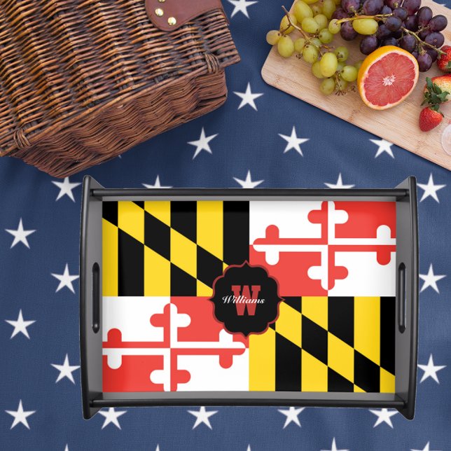 Maryland Flag Personalized Serving Tray (Creator Uploaded)