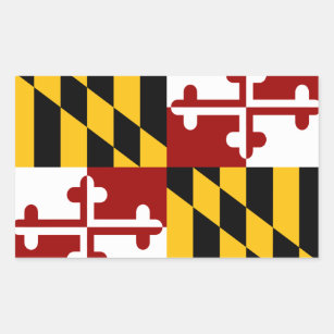 Maryland State flag hexagon shape stickers 2pcs.