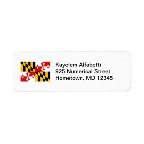 Maryland Flag Return Address Label