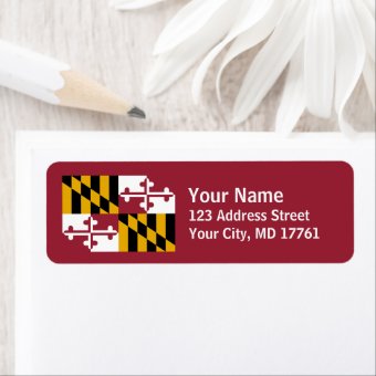Maryland Flag Return Address Labels Red | Zazzle