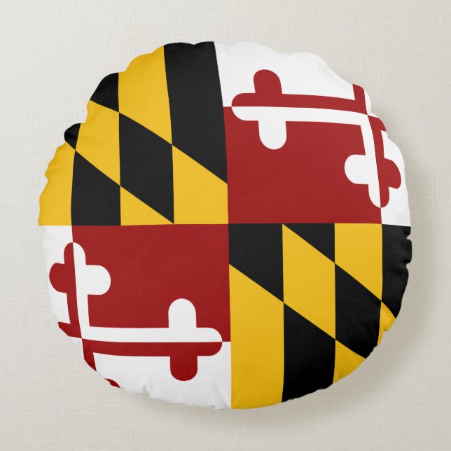 Maryland flag round pillow (Front)