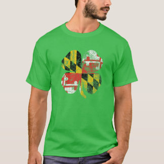 Maryland Flag Shamrock Irish St Patricks Day Coupl T-Shirt