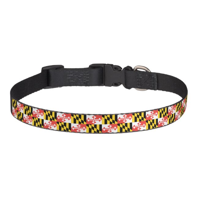 Maryland Flag Small Medium and Large Dog Collar (Front)