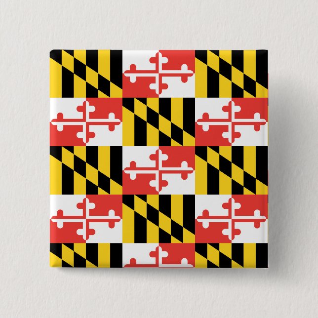 Maryland Flag Square Button (Front)