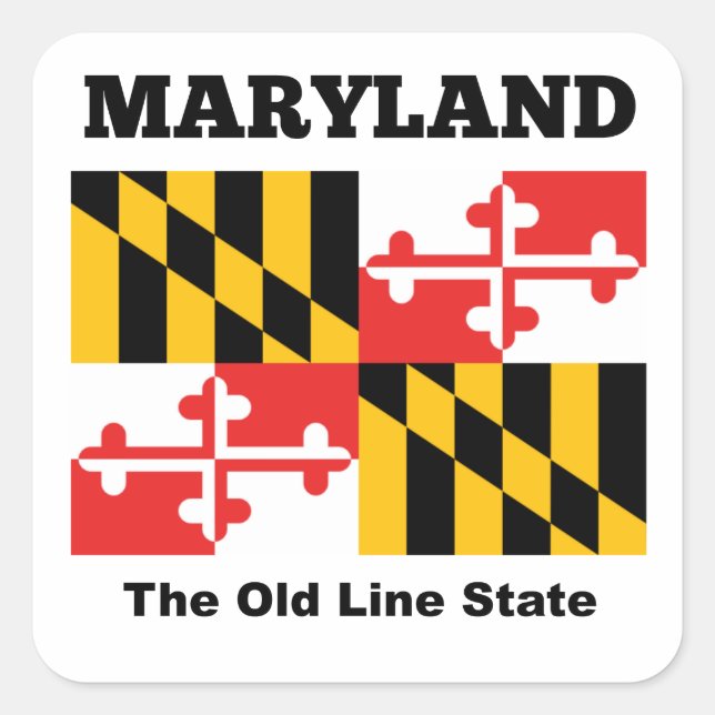 Maryland flag  square sticker (Front)
