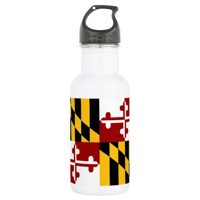 Maryland flag stainless steel water bottle (Front)
