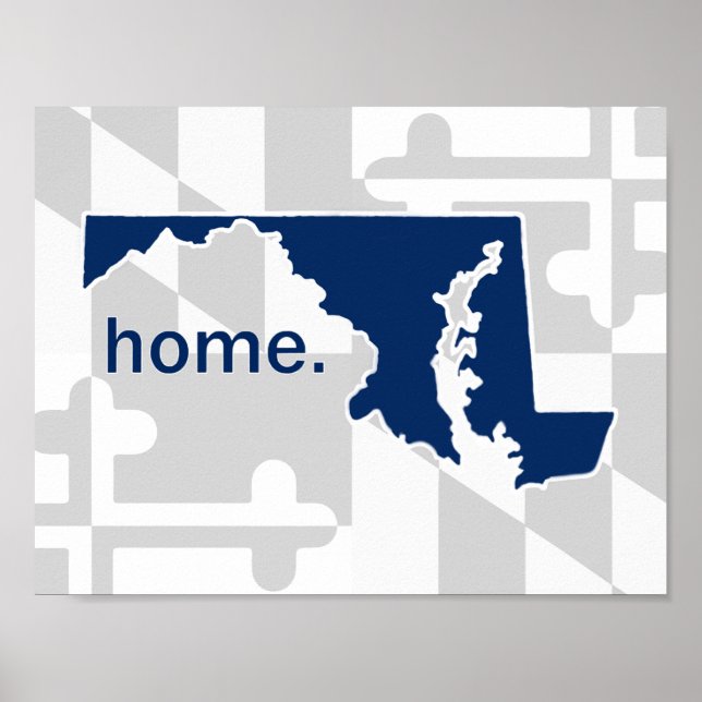Maryland Flag/State pop of color - navy blue Poster (Front)