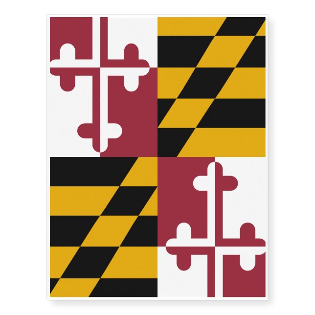 Maryland Flag Temporary Tattoos (Front)