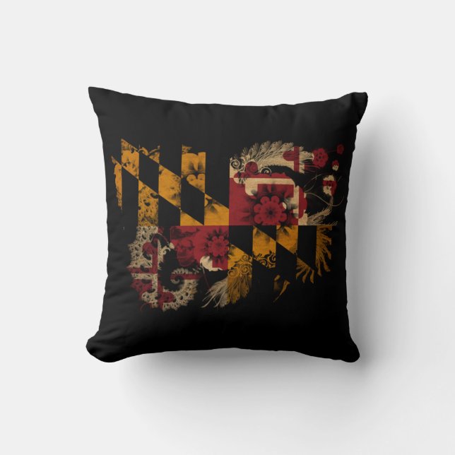 Maryland Flag Throw Pillow (Front)