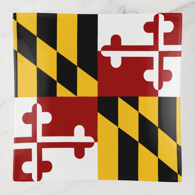 Maryland flag trinket tray (Front)