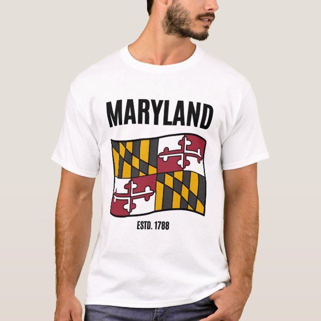 Maryland flag USA T-Shirt (Front)
