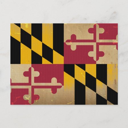 Maryland Flag Vintage.png Postcard
