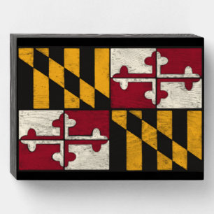 Maryland Flag Wooden Box Sign