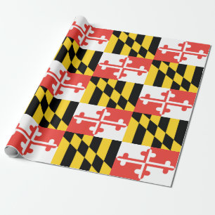 Maryland Flag Wrapping Paper, 30" x 6' Paper