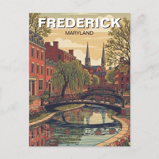 Maryland Frederick Historic District Travel Postcard (Front)