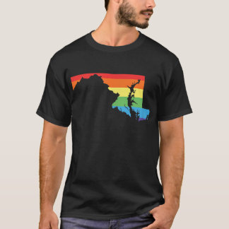Maryland Gay Pride Support Rainbow Flag LGBT Equal T-Shirt