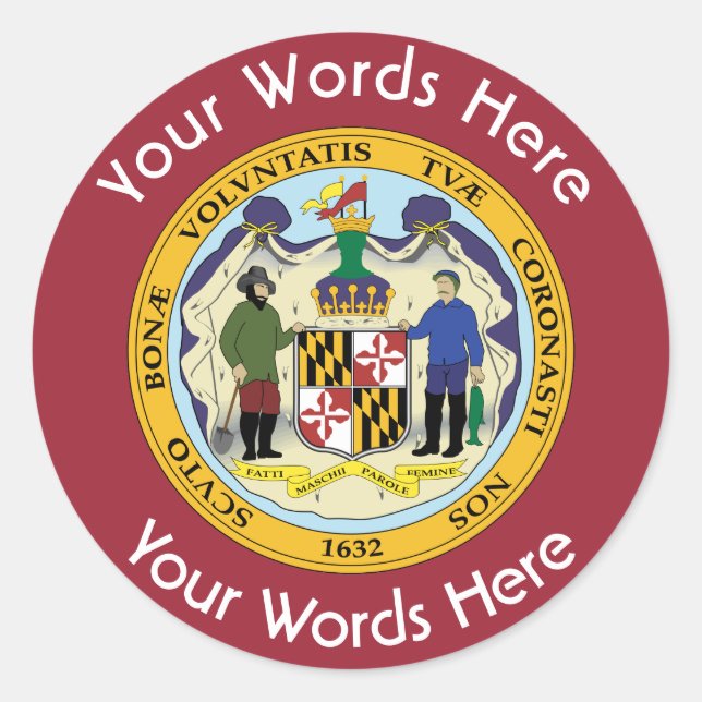 Maryland Great Seal Custom Sticker (Front)