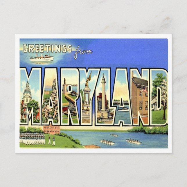Maryland Greetings From US States Postcard (Front)
