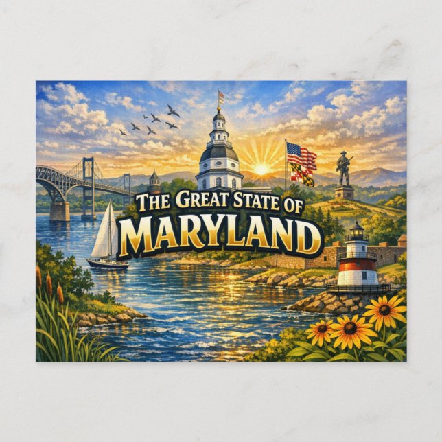  Maryland Greetings Postcard  (Front)