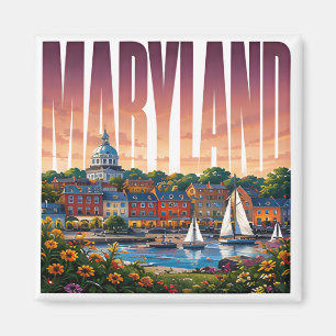 Maryland Harbor Waterfront Chesapeake Bay Charm Magnet