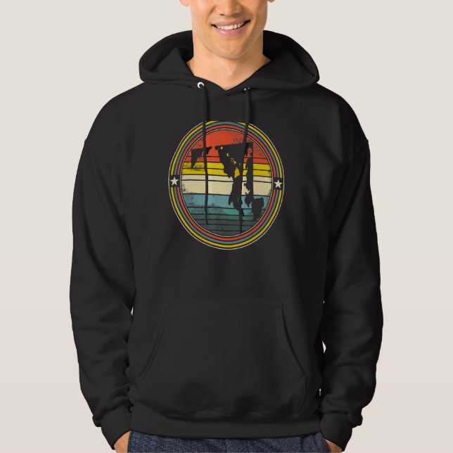 Maryland Hawaii Roots Origine State Map Retro Funn Hoodie (Front)