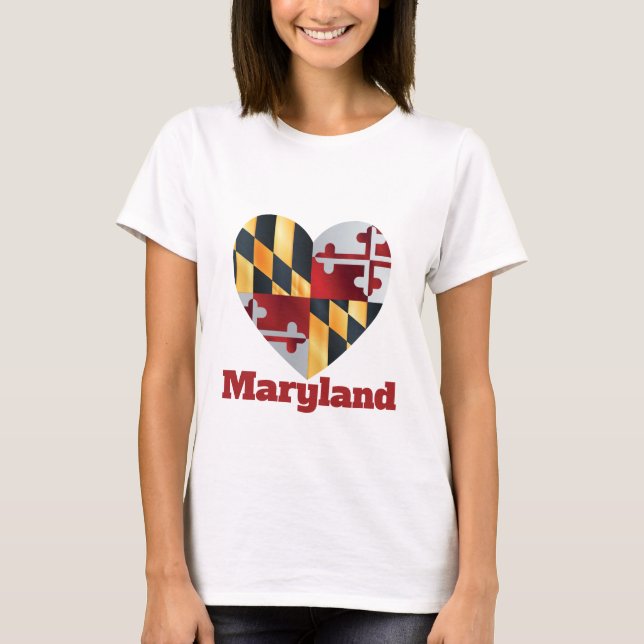 Maryland Heart Flag T-Shirt (Front)