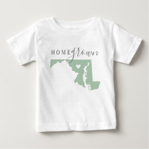 Maryland Home Grown Editable Colors State Map Baby T-Shirt