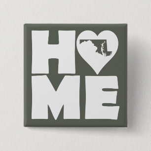 Maryland Home Heart State Button Badge Pin