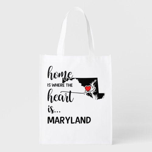 Maryland home is where the heart is grocery bag