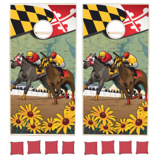 Maryland Horse Racing Derby Cornhole Set