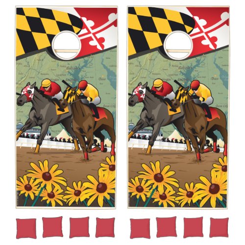 Maryland Horse Racing Derby Cornhole Set