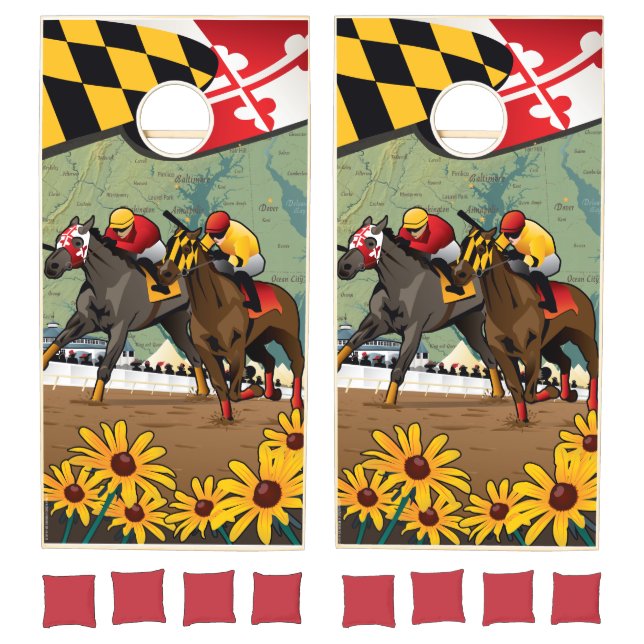 Maryland Horse Racing Derby Cornhole Set (Set)