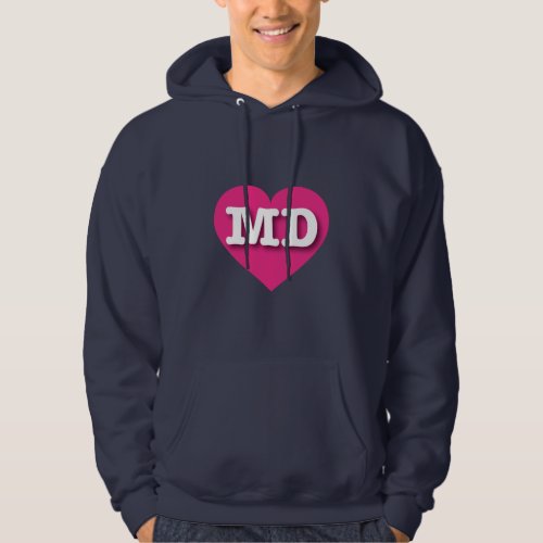 Maryland Hot Pink Heart _ I love MD Hoodie