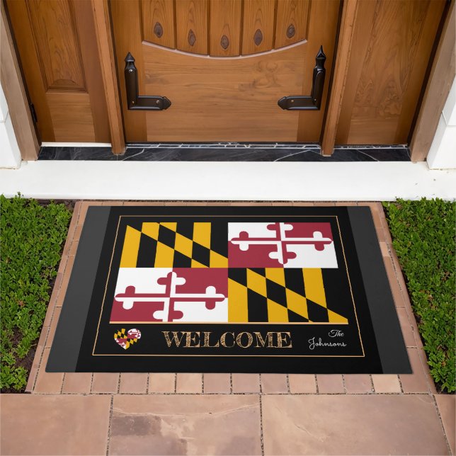 Maryland house mat, Maryland Flag sports / Welcome Doormat (Outdoor)