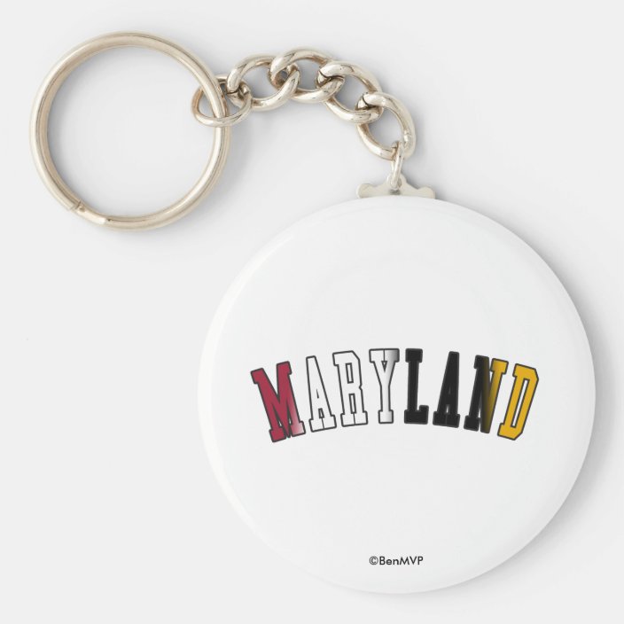 Maryland in State Flag Colors Keychain