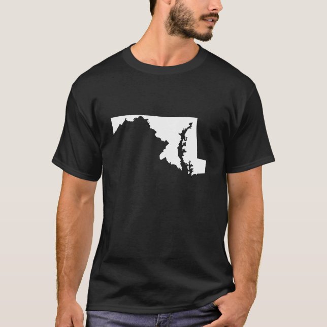 Maryland in White and Black T-Shirt (Front)