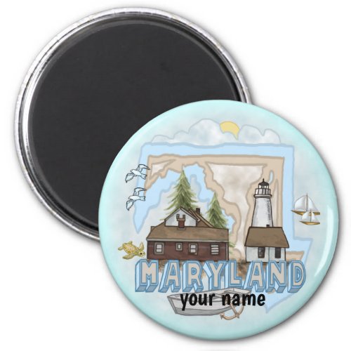 Maryland Lighthouse custom name magnet 