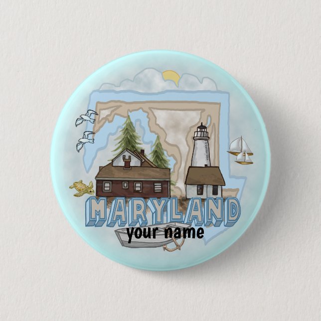 Maryland Lighthouse  pin button (Front)