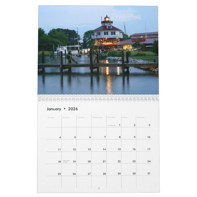 Maryland Lighthouses Calendar (Jan 2026)