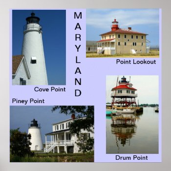 Maryland Lighthouses Poster by lighthouseenthusiast at Zazzle