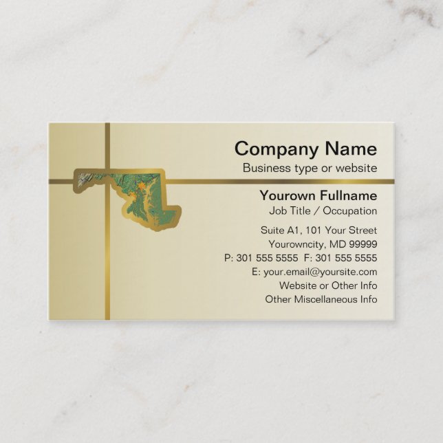 Maryland Map Business Card (Front)