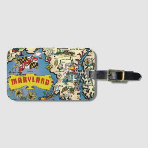 Maryland Map Luggage Tag